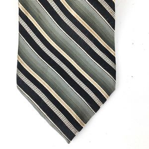 Platinum striped 100% silk neck tie